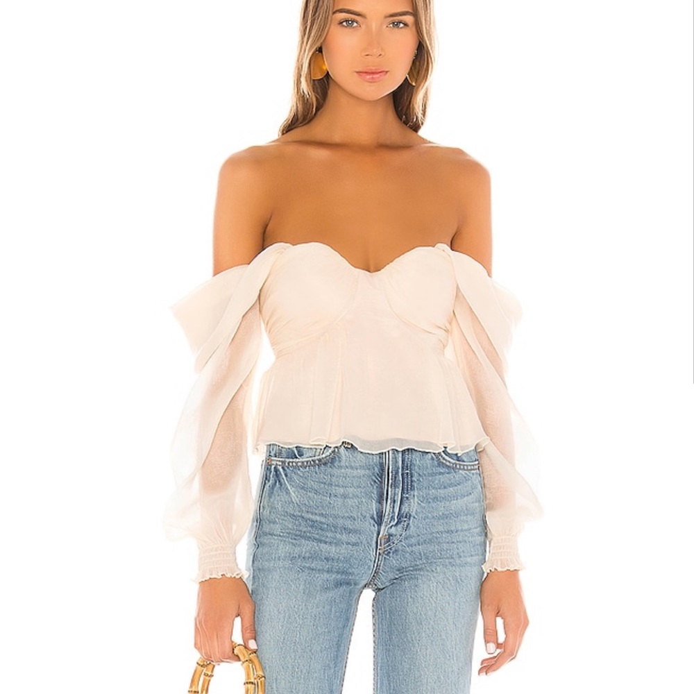 House of Harlow 1960 x REVOLVE Burna blouse in Cream 🤍 NWT